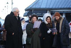 Carol singing at the Pavilion